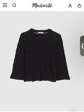 Madewell Black Open-Knit Pullover Sweater